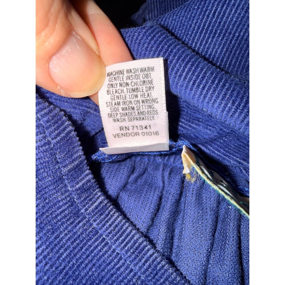 L.L. Bean Blue Corduroy Pinafore Dress 90s Cottagecore Prairie USA Made Size 14 - Picture 10 of 11